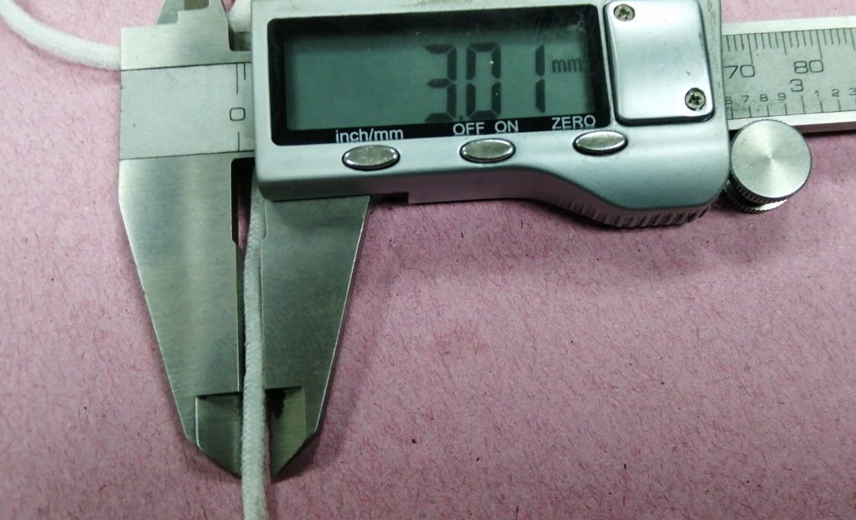 White Braided 3mm Wide Custom Elastic Thread for Masks